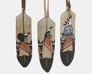 Native American Handmade Wooded Ornaments 