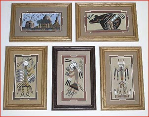 Navajo Framed and Matted Assorted Sand Paintings