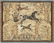 Tlalocs Tribe Horse Tapestry Throw Blanket