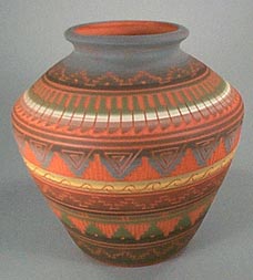 Traditional Navajo pitch pottery and Navajo Etched Pottery