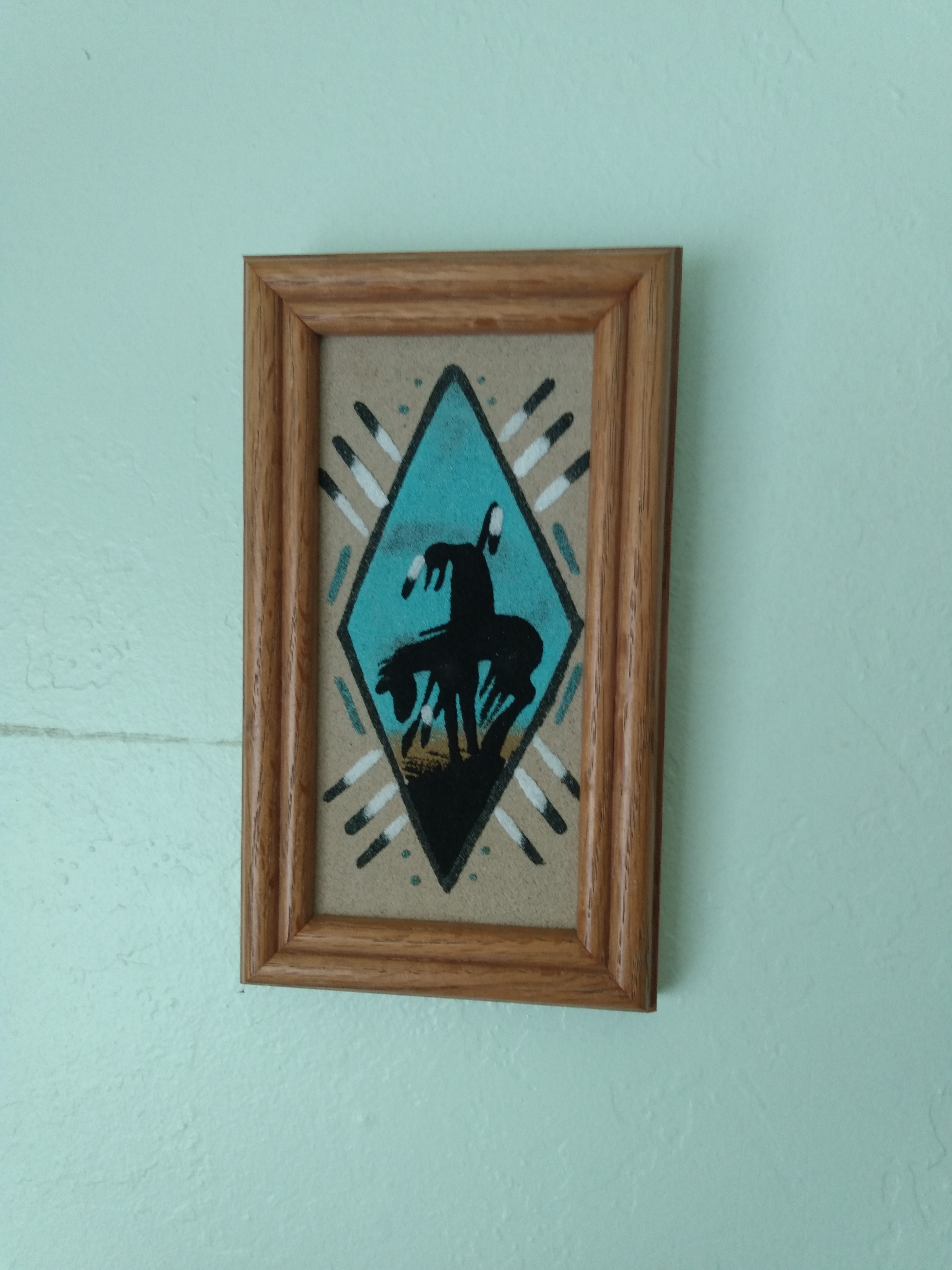 Navajo Framed 3x6 End Of Trail Sand Painting