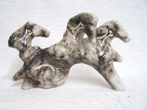 Etched Horsehair Three Spirit Horses