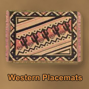 Southwestern, Zapotec, Santa Fe style placemats in southwest designs that are great decorative accessories for your southwestern or rustic home decor.