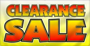 Clearance Sale Some Items Reduced 20% - 50% Off Retail